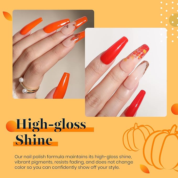 Beetles Spring Gel Polish Set, 6 Colors Green Yellow Orange Gel Nail Polish Colors Sunset Leaves Soak Off Nail Art Lamp UV LED Cured Manicure Nail at Home Gifts for Women st patricks day