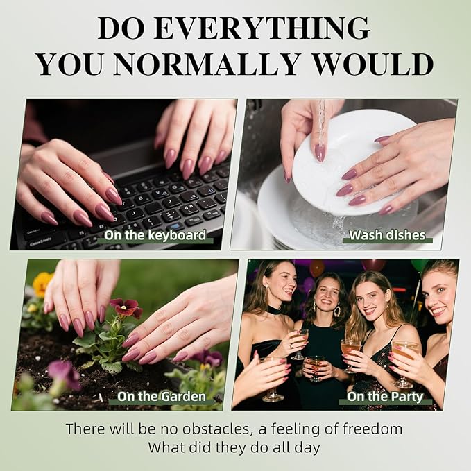 Burgundy Press On Nails - Red Short Square Fake Nails, Square Red Press On Nails Reusable Stick On Nails in 15 Sizes, 30pcs False Nail Kit for Women & Girls (Burgundy)