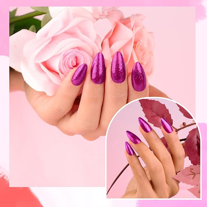 Imtiti Glitter Gel Nail Polish, 1 Pc 0.5 fl oz Sparkly Vanessa Red Wine, DIY Gel Nail Design for Salon Manicure, Christmas Decoration