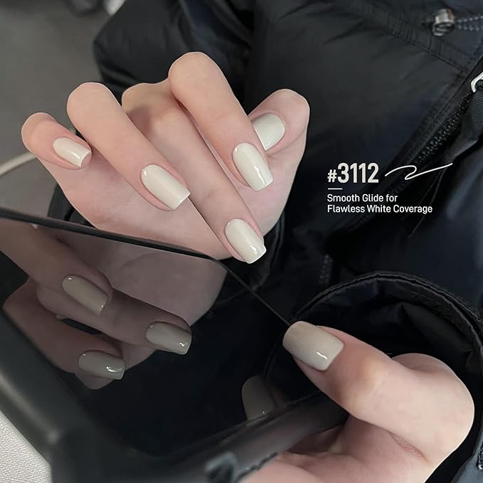 GAOY White Pink Black Gel Nail Polish of 6 Colors 16ml Self-Leveling Brown Beige Colors UV Light Cure Gel Polish Kit for Salon Manicure and Nail Art DIY at Home, Timeless Palette