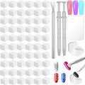 200Pcs Soft Nail Sponges for Ombre,with 2Pcs Grabbing Pen,7-pin Stripe Lines Nail Art Pens,Nail Stand for Display Practice,Acrylic Palette Ombre Nail Tools for Nails Gel Home DIY Salon
