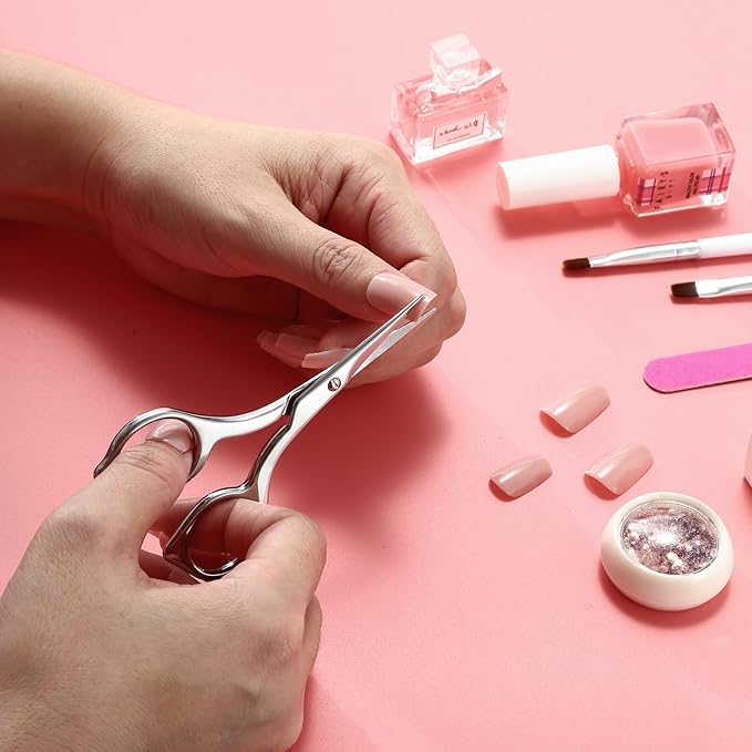 LIVINGO Nail Scissors - Precision Grooming Sharp Blade Pointed Tip Manicure Cuticle Trimming Fingernails, Toenails, Stainless Steel