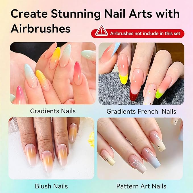 JODSONE Airbrush Gel Nail Polish Set, 32 Colors No Dilution Gel Nail Polish Strong Coverage, Highly Saturated Colors Nail Art Design Salon Set