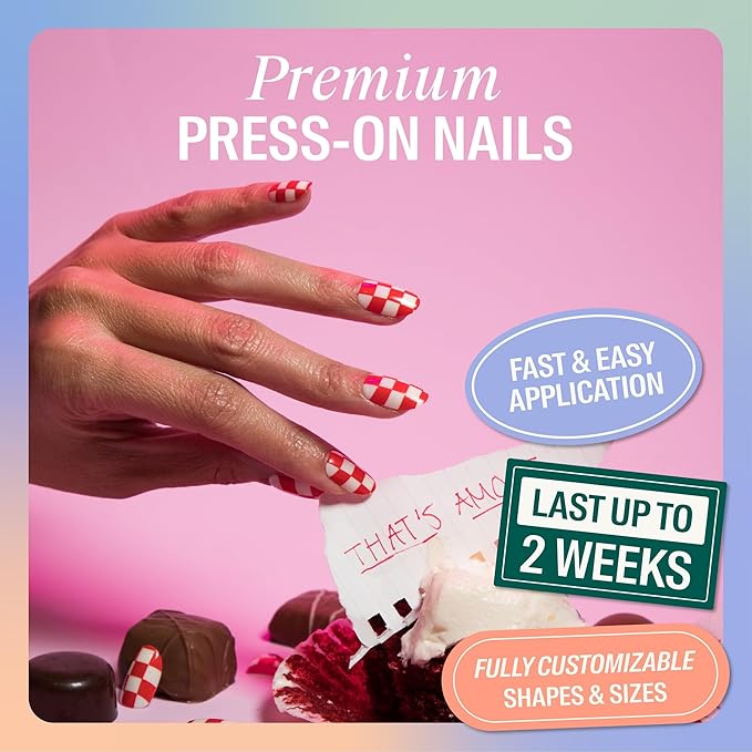 Chillhouse - Chill Tips, Press on Nails Kit - That's Amore (Oval) - 30 Nail Shapes & Sizes - Up to 2 Weeks of Wear - Customizable Fit - Reusable - Latina Founded & Women Owned - Beauty & Self Care
