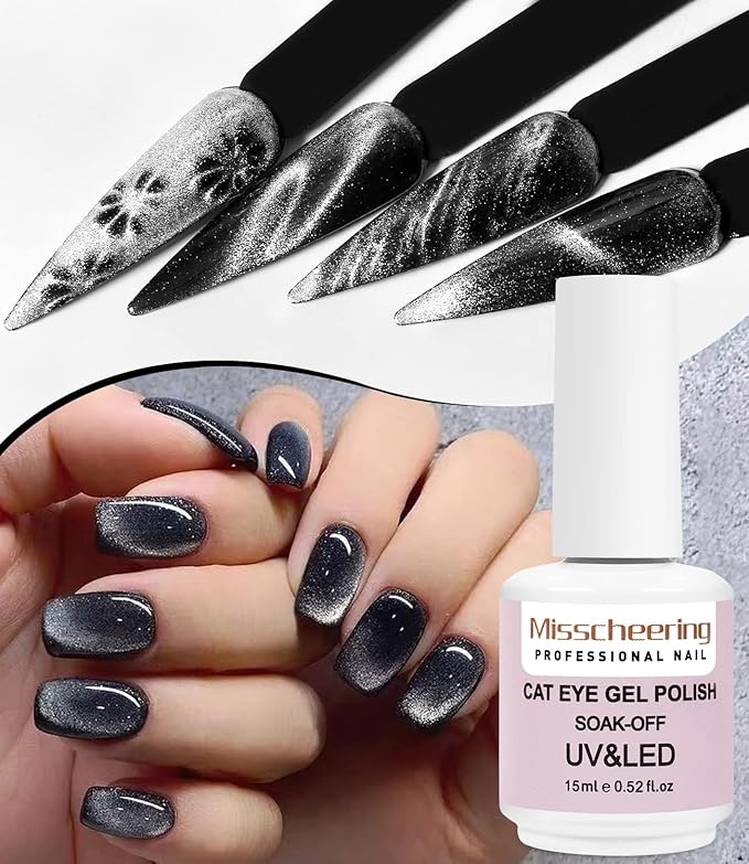 Major Dijit Cat Eye Gel Nail Polish Glitter Holographic Gel Polish with Magnet 15ml 9D Wide Translucent UV Cateye for Nail Art