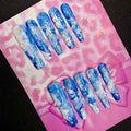 Handmade False Nails Short Press on Nails with 3D Art Dark Victorian Style Easy Apply Size L