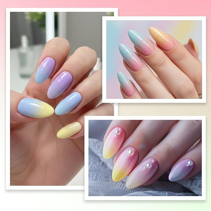 9 Pcs Ombre Nail Brush Silicone Nail Brushes Gradient Nails Sponges Nails Design Brushes Double-Head Sponge Pen for French Tip