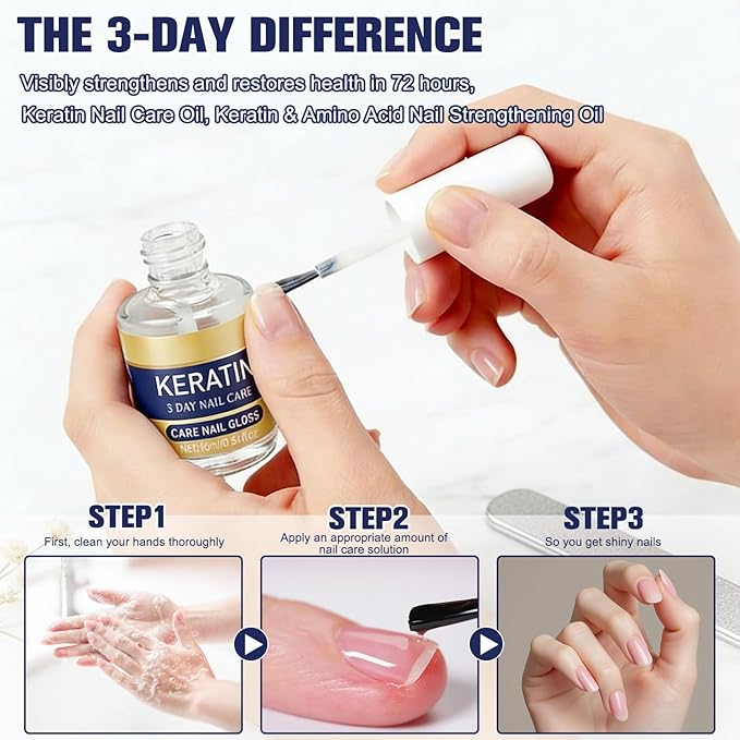 2PCS BSphinx Keratin Nail Care Oil, Moisturizing Treatment for Strong, Glossy Nails, Repairs Dry & Weak Nails with Aloe Vera & Lavender