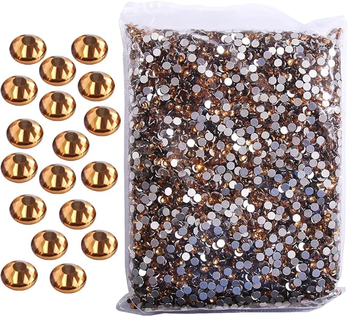 Hisenlee 14400PCS Rhinestone SS3-SS20 Crystal Gems 9 Sizes Wholesale Nail Art Rhinestone Flatback Round Glass Diamond for Crafts (SS5, Crystal Yellow)