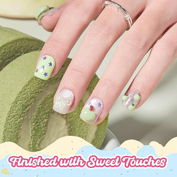 Beetles Mint Green Gel Nail Polish - Taste of Spring Matcha Mousse Pastel Green Gel Polish, Same Color Bottle, Soak Off UV LED Pastel Nails Art, Manicure Salon DIY Spring Nails for St Patricks Day