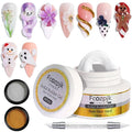 White 3D Sculpting Gel for Nails, 30g Solid Builder Nail Gel with Silicone Carving Pen Gold Silver Chrome Powder Non-sticky Hand Hard Gels Sculpture Modeling Design DIY Home Manicure Salon