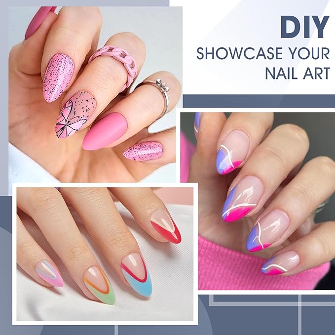 Extra Short Almond Nail Tips:240PCS Soft False Nail Gel Tips Full Cover Acrylic Clear Fake Press On Nails for Extensions Women Manicure DIY 12 Sizes