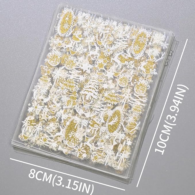 12 Sheets Christmas Nail Art Stickers White Nail Stickers Snowman Nail Decals Self Adhesive Christmas Tree Snowflake Santa Nail Art Supplies for Women Girls DIY Manicure Nail Art Decorations