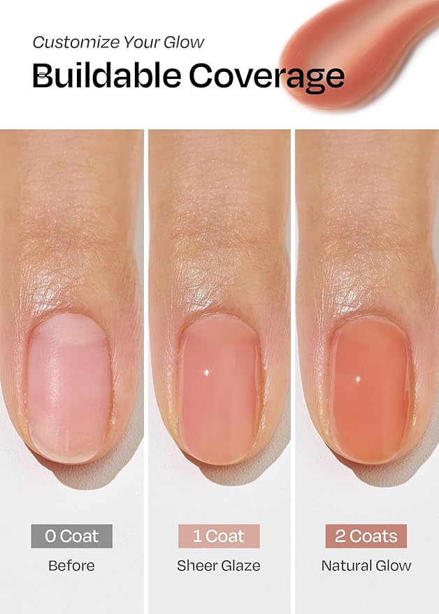 ohora Natural Glow Milk Syrup Nail Strengthener (Chai) - Tinted Nail Hardener for Brittle, Damaged Nails, Quick-Dry Glossy Finish, Nail Repair & Growth, 15 mL