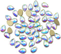 AD Beads Top Czech AB Crystal Flatback Rhinestone Nail Art Decoration Multi Shape (S02 Drop 4x6mm, 50 Pcs)