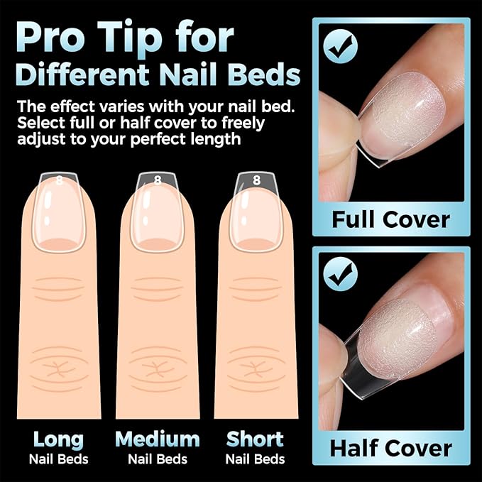 Extra Short Coffin Nails Tips: XS Pre-shape Press on Short Nails Full Cover Gel Tips 360Pcs, 12 Sizes Clear Coffin Nail Acrylic False Fake Nails Extension DIY Salon