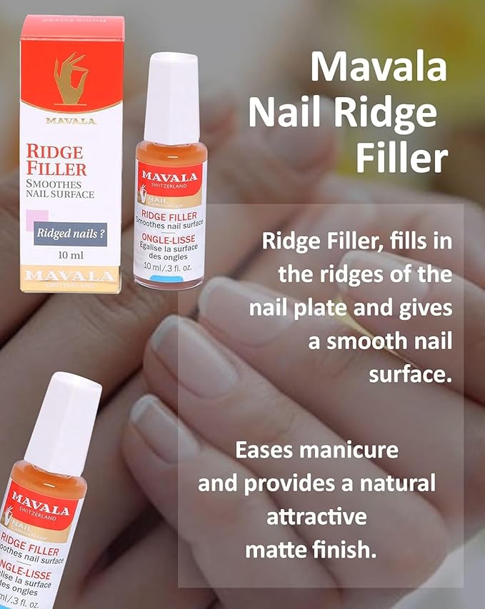 MAVALA Base Coat, Ridge Filler for a Smooth Nail Surface | Satiny, Matte Finish | Prolongs Duration of Manicures | Evens Out Irregularities (0.3 Ounce)