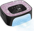 Rechargeable UV/LED Nail Lamp with Auto Sensor, Portable Cordless Gel Nail Dryer Light 4 Timings & Diamond LCD Screen, UV Light for Gel Nails at Home Salon (Black)