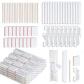20 Sets Disposable Manicure Kit Basics 4 Piece Nail Kit for Travel,Handle Grip Brush,Mini Nail Buffer Nail File and Wood Stick for Gifts Salon Home Professional(20 Set -White)