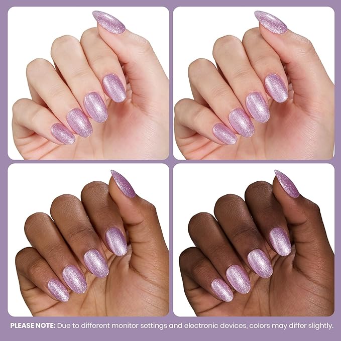 Beetles Glitter Gel Nail Polish - 15ml Spring Summer Gel Polish Light Purple Lilac Bloom Colors Soak Off UV LED for DIY Salon Home Manicures Easter Gift for Women Girls
