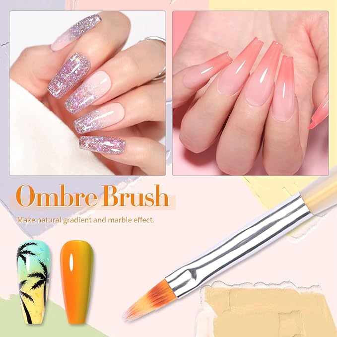 BORN PRETTY Double-Ended Nail Art Brushes,4Pcs Nail Art Tool Set,Nail Art Gel Polish Liner Brushes Design Pen For Nail Drawing And Nail Paint Brushes for Home Salon