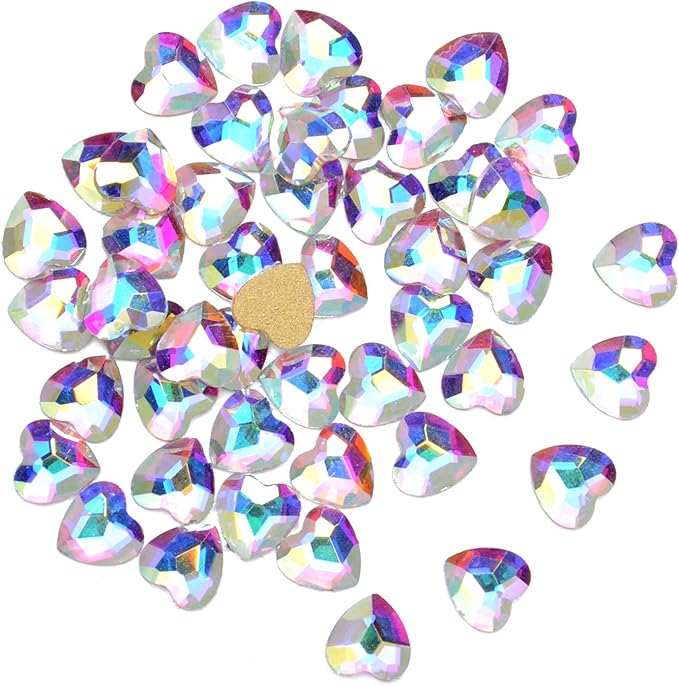 AD Beads Top Czech AB Crystal Flatback Rhinestone Nail Art Decoration Multi Shape (S18 Heart 5x6mm, 100 Pcs)