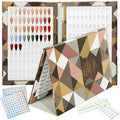 160 Nail Color Book,with 240 Flase Tips & 1-200 Number Sticker Labels,Professional Nail Color Swatches Book for Polish UV Gel(Brown)