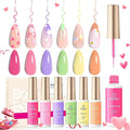 Beetles Pastel Gel Liner Nail Polish Set 6 Colors Spring Art French Line Swirl Gel Polish Pink Yellow Green Purple Orange Swirl Built Thin Nail Art Brush Soak Off Uv Lamp Manicure Gifts for Women
