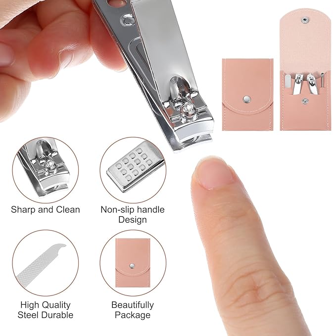 20pcs Nail Clipper Set Manicure Set Bulk 4in1 Mini Manicure Kits Bulk For Gift Sets Manicures Kit For Women Beauty Pedicure Kit small bulks gifts for women Wrapped Nail Clippers for Home