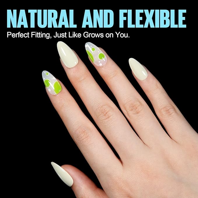 TOMICCA Almond Nail Tips - 450Pcs Acrylic Gel Nails Double-sided Matte Pre-Shaped Fake Nails, 15 Sizes Soft Full Cover Clear Gelly Press on Flase Nail Tips for Nail Extensions