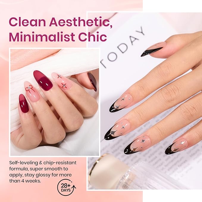 Beetles Jelly Gel Nail Polish Set, 8 Nude Jelly Pink Milky Brown Translucent Colors Gel Nail Polish Sweet Temptation Collection Soak Off LED Nail Art Manicure Kit DIY Salon at Home Gifts for Women