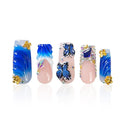 LOVFUL Short Press on Nails Mystic Land | Handmade Acrylic Press ons| Reusable Fake False Nails | Square Classic Regular 1.3in | H678-L