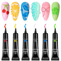 Beetles Sculpting Gel 3D Gel for Nail Art - 6 Colors No Wipe Nail Polish Rhinestone Nail Art Glue for Drawing Molding Sculpture Jewelry Decoration Manicure DIY Design