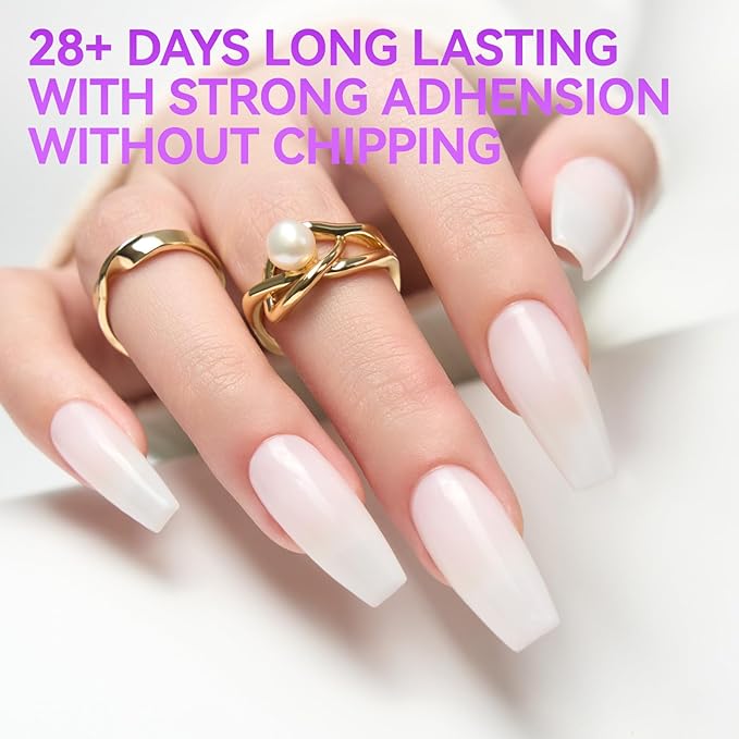 gelike ec Gel Nail Polish White Color Long Lasting for Women False Nail Tips 16ml - High Gloss for Professional Salon Workers Wedding Events with Smooth Brush