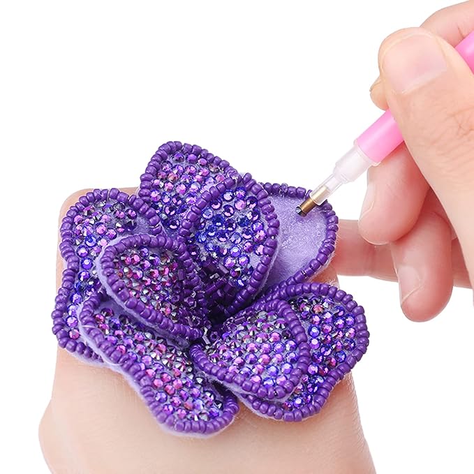 Dowarm 288 Pieces SS30 Flatback Crystal Rhinestones, 6.5MM for Craft Nails Dance Costumes, Non Hotfix (Purple Velvet)