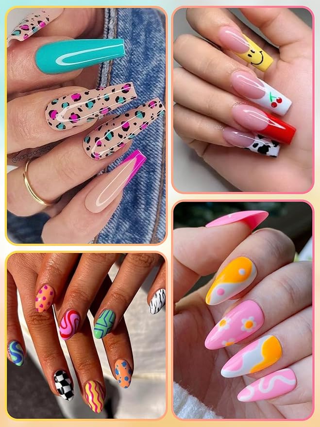 EBANKU 24 Colors Nail Art Pens Set, 3D Nail Polish Pens Quick-Drying Nail Art Markers Acrylic Paint Nail Point Graffiti Dotting Liner Pen No Squeeze Needed