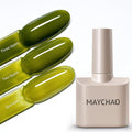 MAYCHAO 15ML Jelly Green Gel Nail Polish 1Pc Transparent Green Gel Polish Soak Off UV LED Translucent Nail Varnish Neutral Color for Nail Art Starter Manicure Salon DIY at Home, 0.5 OZ