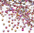 John Bead 2000 Pieces 4mm (SS16), Red AB, Acrylic Round Flat Back Rhinestones for Jewelry Making, DIY Crafts, Nail Art, Face Makeup, Clothes