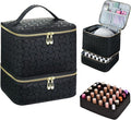 Nail Polish Organizer and Nail Lamp Case, Nail Kit Organizer Holds 30 Bottles (15ml - 0.5 fl.oz) and a Nail Lamp, Nail Polish Carrying Case with Manicure Tools Storage Sections (B-Black)