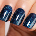 Glitter Gel Polish,Dark Navy Blue Glitter Gel Nail Polish Sparkle Shimmer Gel Glitter Nail Polish Fall Winter Soak off LED UV Gel Nail Polish for Art DIY Manicure 15ML