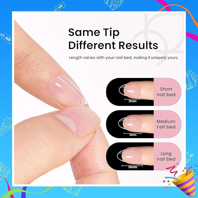 Beetles Gel Nail Kit Short Almond Gift Spree, with Dehydrator and Primer, 576Pcs Half Matte Etch-X Gel Nail Tips Solid Nail Glue Mini Lamp Acrylic Tips Easy DIY Extension Set Gift for Women