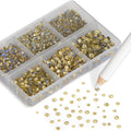 NCB Hotfix Iron on 8000pcs Crystal Rhinestones Round Gem for Crafts Decoration DIY Jewelry Making with a Picking Pen (Light Yellow, 6Sizes SS3-SS12)