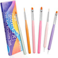 Nail Art Brush Set 6Pcs Nail Brush Kit For Nail Stippling,Tiny Details,Delicate Coloring,Fine Line Painting,Suitable For Salon And DIY.Nail Design Brushes Are Suitable For Salon Gifts For Mom