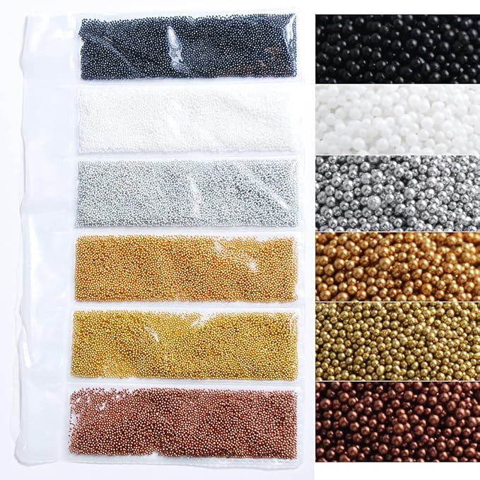 3D Nail Art Caviar Beads Micro Pixie Rhinestones Decoration Mini Acrylic Beads Accessories - 6 Colors