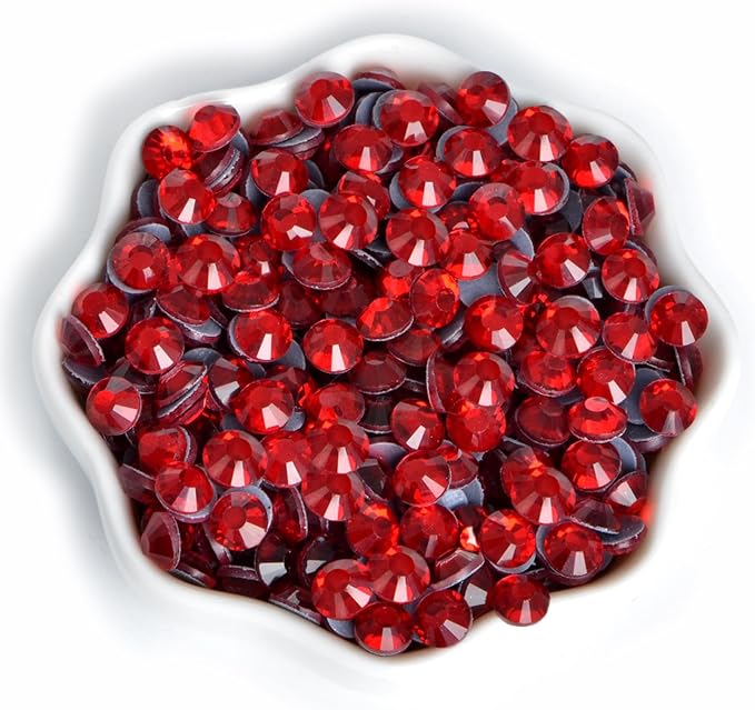 2880 Pieces SS4 Siam Hotfix Rhinestones Flatback Round Crystal Glass Rhinestones Gems for Crafts Nail Face Art Clothes Shoes Bags DIY