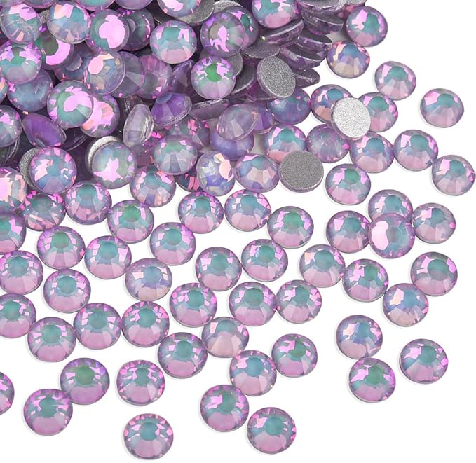 Blinginbox Rhinestones for Crafting,Flatback Rhinestones Glass Gems Stones Round Gemstones Non-Hotfix Crystal for Crafts Nail Decoration,Pinkish Opal(6.4-6.6mm) SS30/288pcs