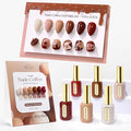 Double Rhythm 6 Pcs Hema Free Gel Polish Set 0.50 OZ Same Color Same Bottle Soak Off Neutral Natural Milky Gel Polish Kit Nail Art Manicure Salon DIY at Home (Beige Nude Coffee Burgundy-H6-16)
