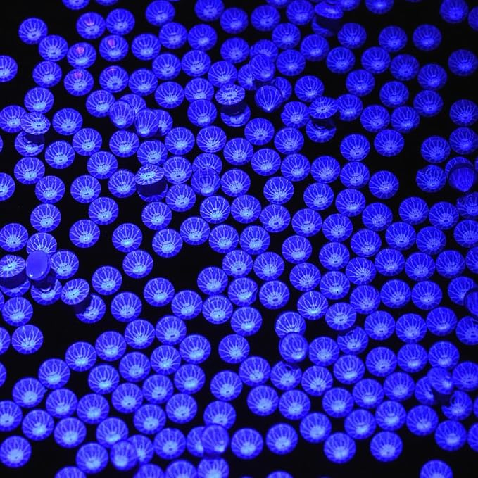 Blinginbox Flatback Rhinestones Round Gems, 1440pcs Luminous Series Glass Stones Neon Gems Non Hotfix Crystal Rhinestones for Nail Charms Crafts Clothes Tumblers,Gentian Violet Neon,SS16.
