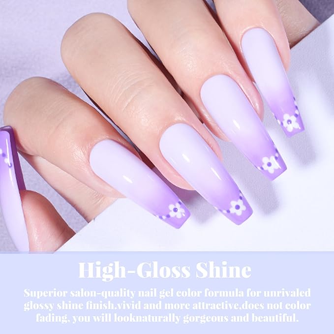 JR Jelly Gel Nail Polish Set, 16ml Full Size Bottle 6 Colors Jelly Yellow Blue Green Silver 9D Cateye Nail Gel Polish Gift Soak Off Led Nail Art Kit Salon DIY Colorful Bottle D