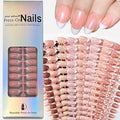 270 Pcs White French Tip Press on Nails Almond Fake Nails Nude Glossy Acrylic Glue On Nails Full Cover False Nail Tips Kit for Women DIY Nail Art Manicure 15 Size